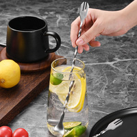 Cuillère à cocktail en acier inoxydable de 12.6 pouces de long pour remuer et mélanger les agitateurs à cocktail à motif en spirale