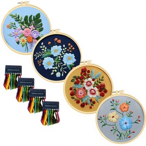 Kit Sulaman Tangan Lu Embroidery DIY <span class=keywords><strong>Cross</strong></span>-<span class=keywords><strong>Stitch</strong></span> <span class=keywords><strong>Set</strong></span> Bunga-Bunga Cerah Dekorasi Ruang Tamu Seni Dinding <span class=keywords><strong>Cross</strong></span>-Border English - Product Image 1