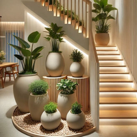 Vase de luxe en fibro-ciment, pots de jardin extra-larges en FRP, jardinières de grande taille pour l'extérieur