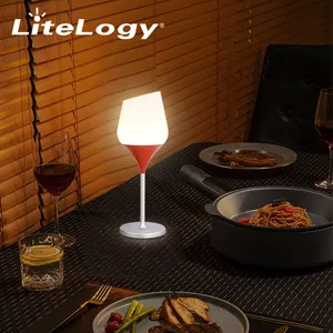 Lampe de table à led créative décorative sans fil rechargeable pour tasse en verre pour bar de restaurant