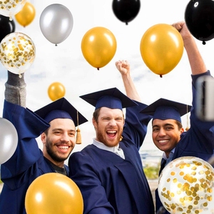 Bannière de joyeux anniversaire, ballons avec nombres, noir et or, 1 pièce, décoration pour fête, pour anniversaire - Product Image 5