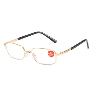 Mode Eenvoudige Leesbril Metalen Vierkante Leesbril Hoge Kwaliteit Anti Blauw Licht Leesbril 2024