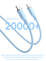 Câble de charge rapide USB-C en silicone liquide souple, 1M 2M 3M, prix usine, cordon de synchronisation de données USB 2.0