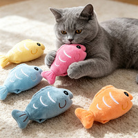 Jouet en peluche de luxe pour chat, motif poisson-clown mignon en coton et herbe à chat, pour chatons/chats - Nettoyage des dents, soulagement de l'ennui et confort pour la dentition