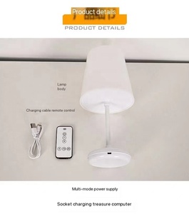 Bắc Âu phong cách hiện đại đơn giản phòng khách không dây từ xa + điều khiển cảm ứng đèn bàn có thể sạc lại đèn ngủ thông minh - Product Image 6