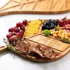 Piatto di frutta in legno massello Premium frutta secca <span class=keywords><strong>vassoio</strong></span> snack foglie aperitivo bordo festa in legno plat - Product Image 5