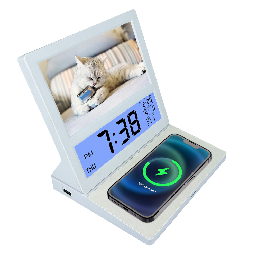 Оптовая продажа WiFi Беспроводное зарядное устройство mini hd 7 дюймов цифровая фоторамка сенсорный экран цифровая фоторамка