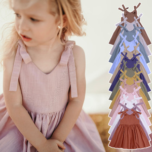 Vestiti per <span class=keywords><strong>neonata</strong></span> vestiti per neonati vestiti estivi da bambina prendisole Casual con fiocco abiti per neonati vestiti per bambini in cotone - Product Image 3