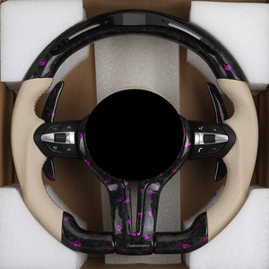 Volant sport à 4 branches avec écran LED, en cuir perforé carbone forgé, surpiqûres personnalisées, couleur au choix pour M3 M4 F82 M2 F87 M5 - Product Image 2