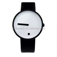 Reloj de pulsera de diseño creativo minimalista de alta calidad elegante punto y línea simple con reloj de forma de cuarzo para hombres y mujeres