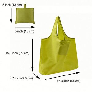 Sacs de courses pliables écologiques avec logo personnalisé, sacs de shopping réutilisables compacts pour événements promotionnels - Product Image 2