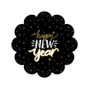 Xieli Happy New Year Eve Party Cargador de papel desechable One Time Party Table Decor Manteles individuales negros - Product Image 1