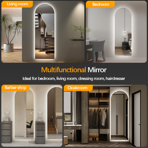 BOLEN Lớn Cửa Vòm Thông Minh LED Đèn Nền Đầy Đủ Chiều Dài Tầng Gương Treo Tường Gương Trang Điểm Với Đèn LED - Product Image 4