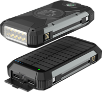 Power Bank Tenaga Surya Tahan Air 20000mAh 15W Li-Polymer Laris 2025 dengan 3 Kabel Ekstra dan Senter LED