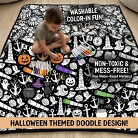 Couverture à colorier pour enfants OEM, couverture à gribouiller lavable et réutilisable en polaire douce avec stylos, vente en gros, approvisionnement direct usine