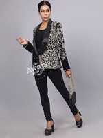 Blazer court tissé moderne pour femme, coupe ajustée, infroissable, manches longues, orné de cristaux, idéal pour les réunions d'affaires et les tenues smart-casual