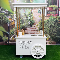 Chariot de bar à bonbons métallique pliable portable personnalisé chariot à champagne pour les mariages anniversaires événement fête avec seau à glace