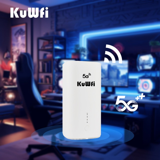 5GM04 KuWFi Wi-Fi6 5G SIM Router 3.5Gbps High Speed Sdx62 Dual-Band AX3000 Gigabit Ports Indoor 5g Wifi Router with SIM Slot