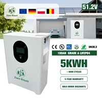 Batterie solaire domestique murale empilable Zsen 5kWh 51.2V 100Ah 200Ah LiFePO4 ESS 12000 cycles hors réseau Stock UE PL OEM