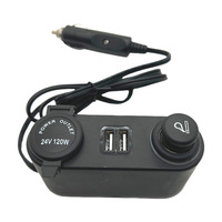 Pengisi Daya Pemantik Rokok Eksklusif 1 Tempat 3 Pemantik USB RV Soket 12V/24V