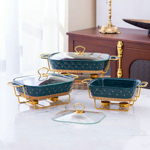 Nordic light luxe rectangulaire en céramique réchaud <span class=keywords><strong>bougie</strong></span> chauffage vaisselle domestique plaque de cuisson - Product Image 6