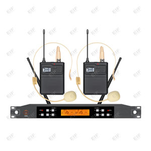 Sistema de Micrófono Inalámbrico HP-1000 de Doble Canal, Micrófono de Mano y de Solapa con Sensor Infrarrojo y Batería AA - Product Image 3