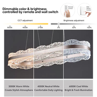 Suspension LED linéaire dimmable 80W CRI97, blanc réglable 2700K-6500K, luminaire moderne pour suite d'hôtel
