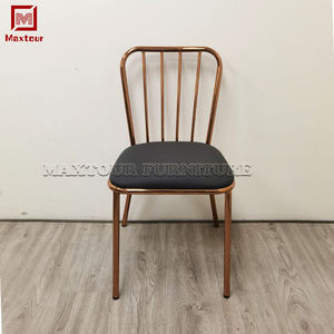 Luxo hotel banquete salão forte ouro rosa cromo <span class=keywords><strong>metal</strong></span> jantar cadeira moderna - Product Image 2