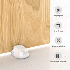 Hat Shape <strong>Door</strong> Stop Self-Adhesive <strong>Door</strong> Handle Collision Guard Acrylic Transparent Rubber Floor <strong>Door</strong> Stopper - Product Image 2