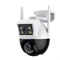Caméra de sécurité extérieure WiFi 4MP CMOS à double objectif, suivi automatique, grand angle, vision nocturne, audio bidirectionnel, PTZ, carte SD, garantie 1 an
