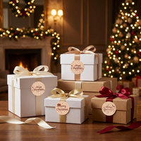 Autocollants de Noël personnalisés en feuille d'or holographique, étiquettes de Noël personnalisées pour les épiceries, petites entreprises, écologiques