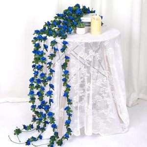 <b>Artificial</b> <b>Flower</b> Garland Fake Blue Roses Vines Silk <b>Flowers</b> Outdoor Hanging for Wedding Arch Home <b>Wall</b> Backdrop Room Decor - Product Image 6