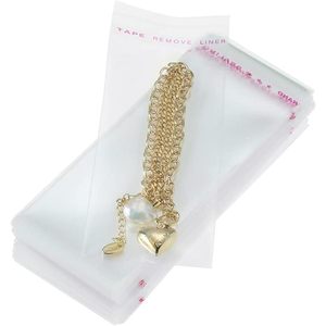 200 Pcs 2x4 Inch Clear Self Sealing Resealable Cellophane <b>Bags</b> For Jewelry Storage Heavy Duty Adhesive Opp <b>Bag</b> - Product Image 1