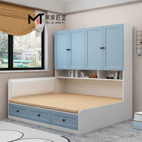 Ensemble de meubles de chambre à coucher modernes en bois de gros Cadre de lit double grand format avec lit mural souple Lits de rangement pour la maison