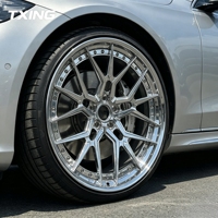 Jantes de voiture de luxe forgées en 3 parties, 18-26 pouces, 5x120, alliage 6061-T6, polies sur mesure, concaves, pour course