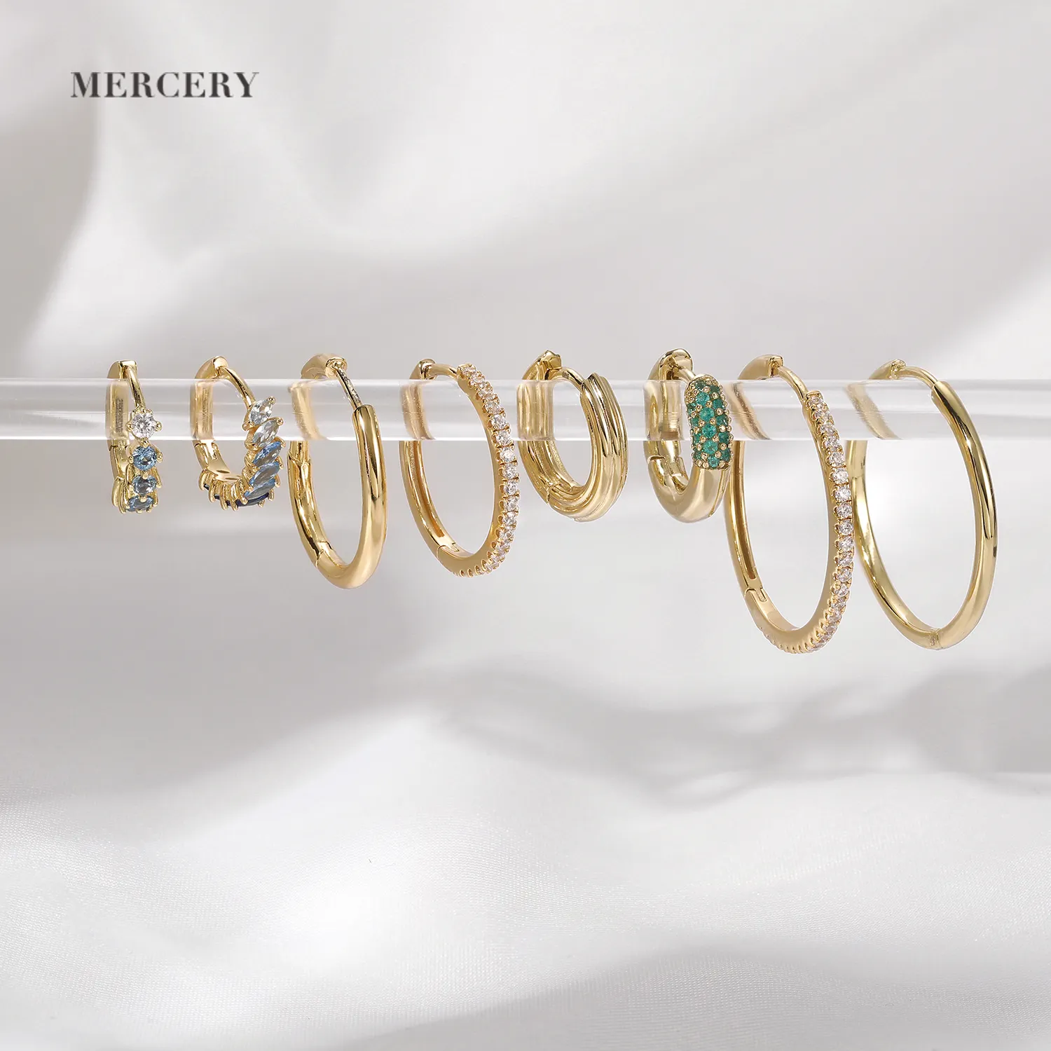 Mercery previsioni Arete Bijoux oro Vermeil gioielli OEM ODM 14K gioielli placcati oro Huggie Ear Party orecchini in argento Sterling 925
