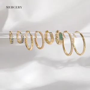 Mercery Forecast Arete Bijoux Gold Vermeil Jewelry OEM ODM 14K Gold Plated Jewelry Huggie Ear Party 925 Sterling Silver Earrings