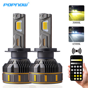 POPNOW 200W 12V APP Control Flash Tri-color Universal Fit <b>Car</b> Bulbs 9005 9006 H7 H11 H4 <b>Car</b> <b>Led</b> Headlights - Product Image 2