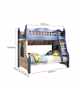 Двухъярусная кровать из массива дерева с высокой степенью безопасности, лестницей для хранения, выдвижными ящиками под кроватью и лестницей — роскошный подарок для мальчиков и девочек - Product Image 5
