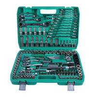 Ensemble de 216 pièces de clés à douilles multifonctionnelles à cliquet à 24 dents, clé à douilles double usage, boîte à outils de réparation automobile, ensemble de matériel pour la maison