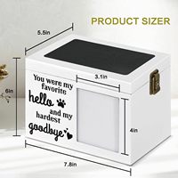Urna Funeraria de Madera para Mascotas con Marco para Foto, Urna Rectangular de Lujo Hecha a Mano para Perro o Gato