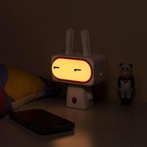 Cute <b>Rabbit</b> Atmosphere Sleep Timing Night Light Eye Caring Bunny Sleeping <b>Table</b> <b>Lamp</b> Battery Operated Warm White LED ABS Home - Product Image 6