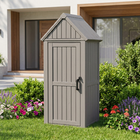 Caseta de Almacenamiento de Jardín de Plástico de 750L con Puerta con Cerradura Resistente a la Intemperie para Almacenamiento de Bicicletas, Cortacésped y Contenedores de Basura en Exteriores