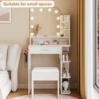 Table de maquillage intégrée avec armoire de rangement, style américain, en panneaux MDF blancs, pour chambre à coucher, pour le commerce extérieur transfrontalier