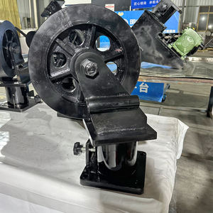 Schwerlast-Lenkrolle, 10 Tonnen, Industriequalität, 12 Zoll, antik schwarz, Gusseisen, mit Positionsverriegelung - Product Image 1