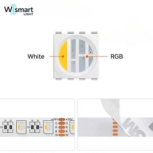 Bande <span class=keywords><strong>LED</strong></span> RGBW 4-en-1 DC 12V/24V, 60/96 <span class=keywords><strong>LED</strong></span>/m SMD5050, CRI 90+ Blanc Pur, Ruban Flexible à Changement de Couleur RGB, PCB 12mm - Product Image 2