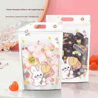 Grand sac de transport auto-scellant en forme de flocon de neige de dessin animé pour pâtisserie, engrais, aliments pour animaux, nougat, bonbons, snacks et pâtisserie