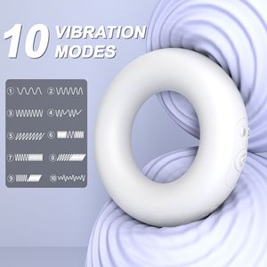 Vibrating Circle Penis Ring for Men, Vibrating Penis Ring for Couples, Resonance Delay Ring, Vibrating <b>Egg</b>, Adult Sex Toy - Product Image 1