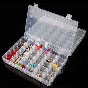 Boîte de rangement portable en plastique transparent personnalisée avec 36 compartiments, boîte à bijoux transparente en PP avec couvercle - Product Image 6