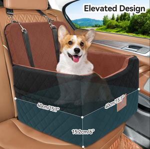 Siège auto pour chien pour chiens de petite/moyenne taille avec coussin épais, siège auto pour animaux de compagnie amovible et lavable avec poches de rangement, 2 ceintures de sécurité - Product Image 5